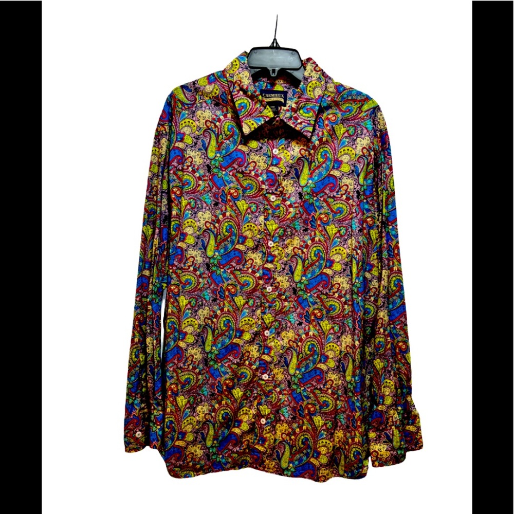 Mens big size Daniel Cremieux long sleeve paisley shirt 2XB